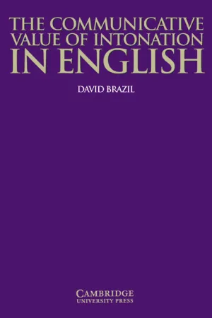 THE COMMUNICATIVE VALUE OF INTONATION IN ENGLISH BOOK