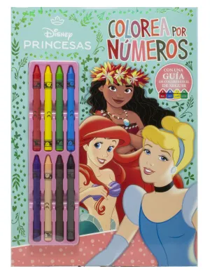 PRINCESAS. COLOREA POR NÚMEROS CON CERAS