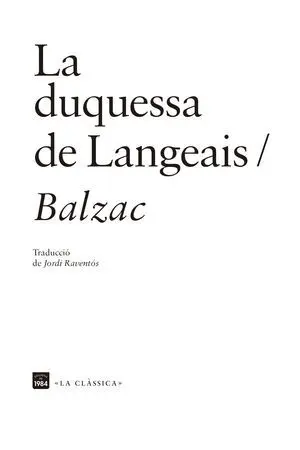 LA DUQUESSA DE LANGEAIS