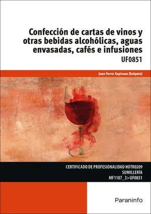 Confección de Cartas de Vinos y Otras Bebidas Alcohólicas, Aguas Envasadas, Café