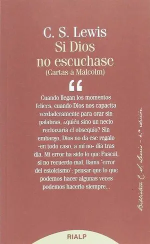 SI DIOS NO ESCUCHASE