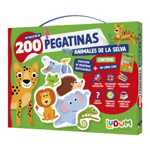 LUDUM - MALETIN 200 PEGATINAS - ANIMALES EN LA SELVA